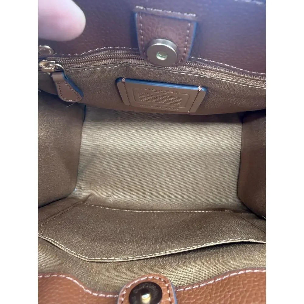 Coach Dempsey Tote 22 Signature Jacquard Canvas Rainbow Stripe Leather Bag C5119
